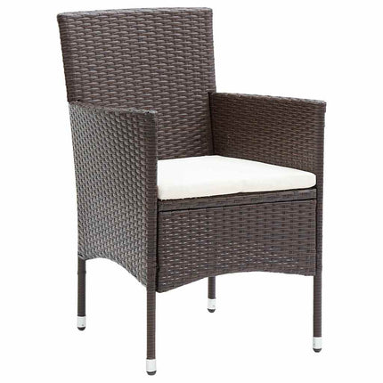 Have Spisebordssæt med pude 5 pcs Brun polyrattan