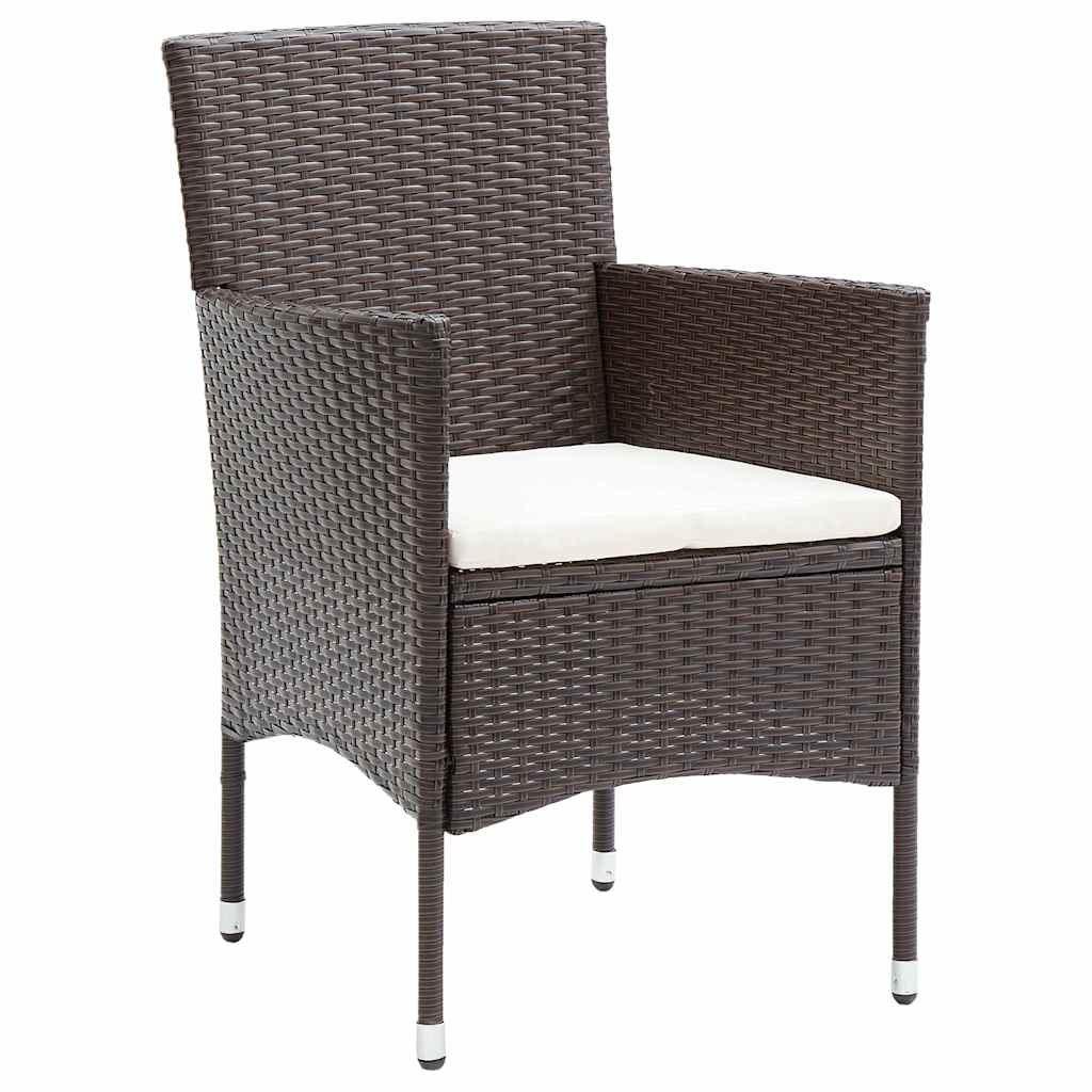 Have Spisebordssæt med pude 5 pcs Brun polyrattan