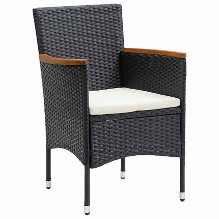Have Spisebordssæt med pude 5 pcs Sort polyrattan