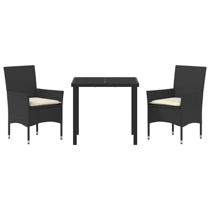 Have Spisebordssæt med pude 3 pcs Sort polyrattan