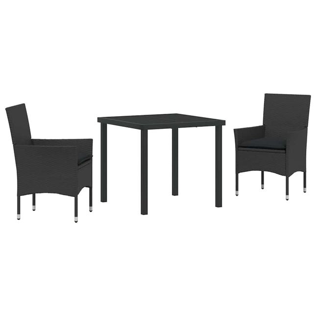 Have Spisebordssæt 3 stk. Sort polyrattan