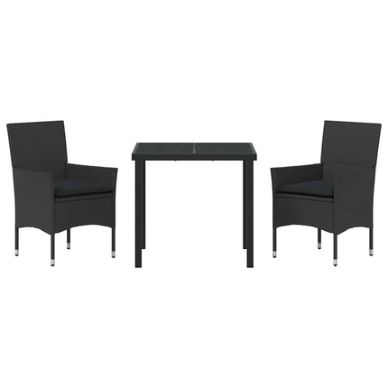 Have Spisebordssæt med pude 3 pcs Sort polyrattan