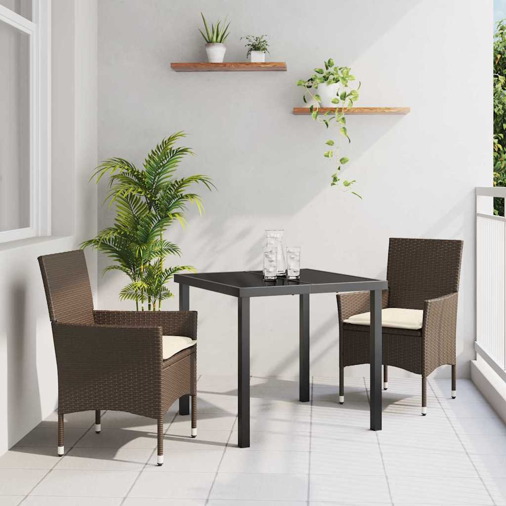 Have Spisebordssæt med pude 3 pcs Brun polyrattan