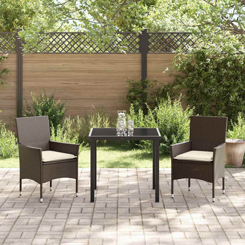 Have Spisebordssæt med pude 3 pcs Brun polyrattan