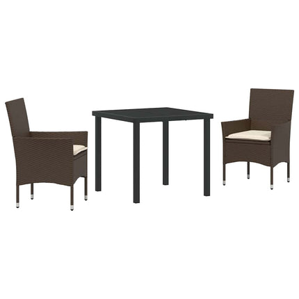 Have Spisebordssæt 3 stk. Brun polyrattan