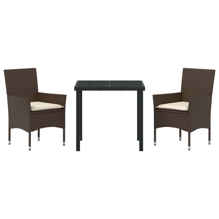 Have Spisebordssæt 3 stk. Brun polyrattan