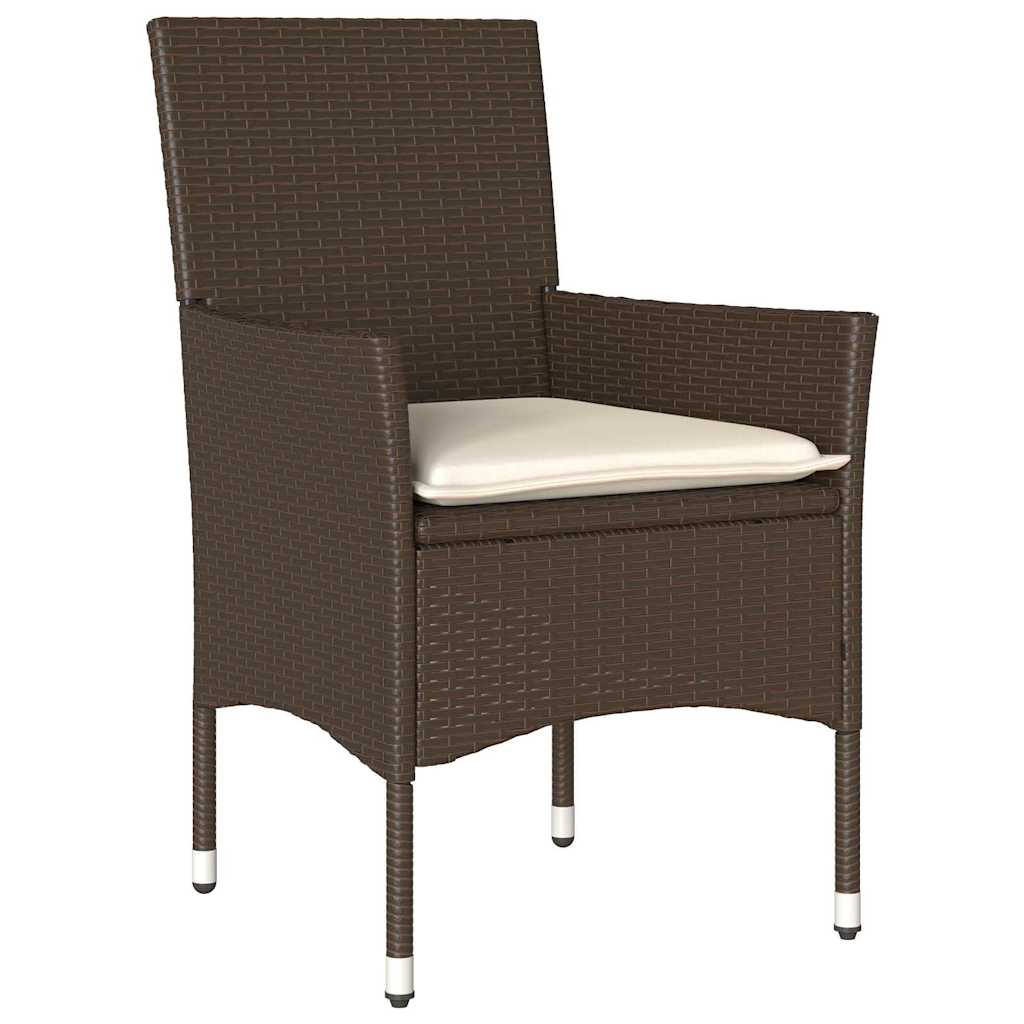 Have Spisebordssæt med pude 5 pcs Brun polyrattan