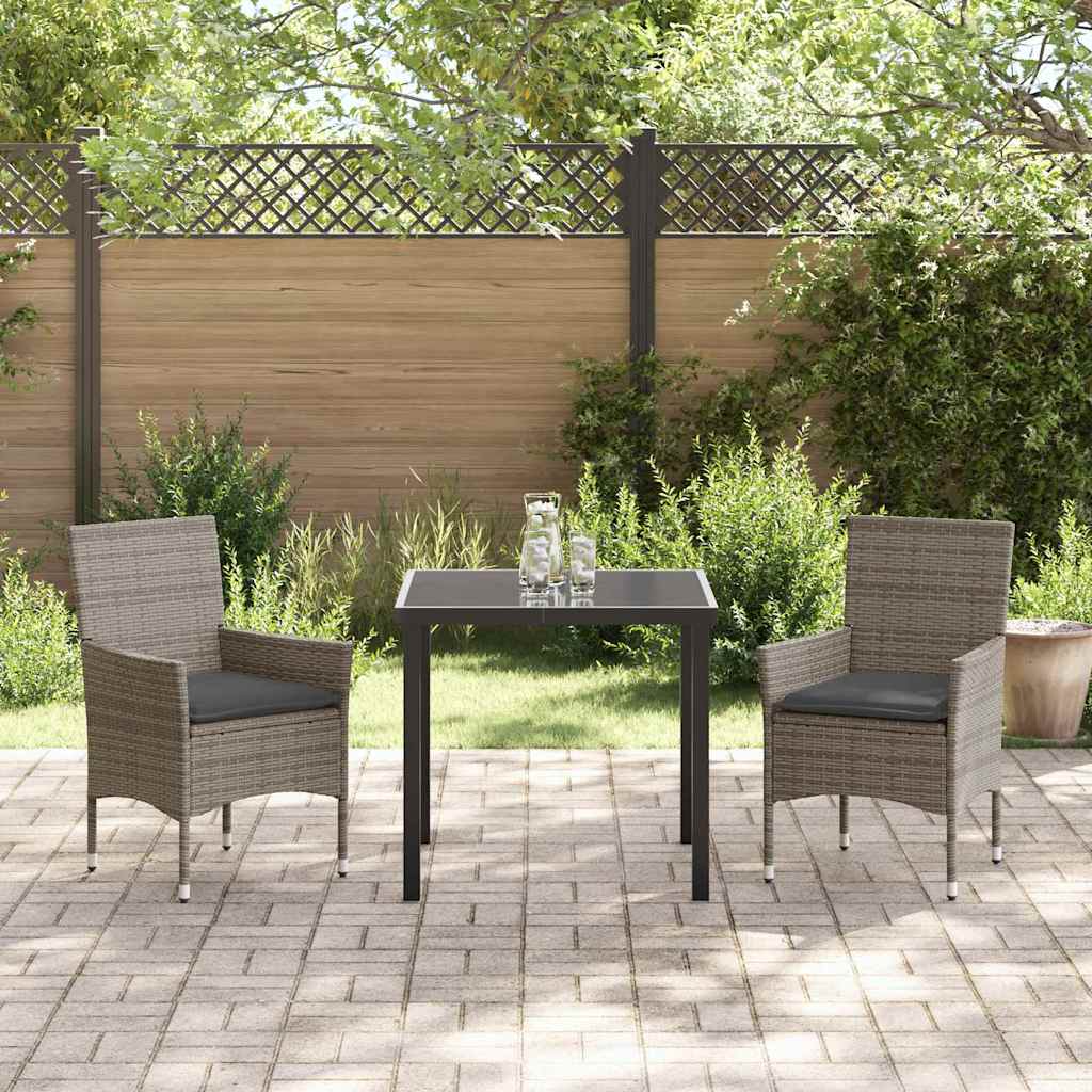 Have Spisebordssæt med pude 3 pcs Grå polyrattan