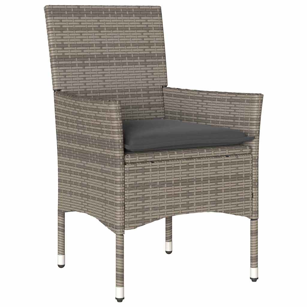 Have Spisebordssæt med pude 3 pcs Grå polyrattan