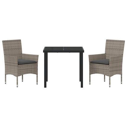 Have Spisebordssæt med pude 3 pcs Grå polyrattan