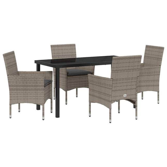 Have Spisebordssæt 5 stk. Grå polyrattan