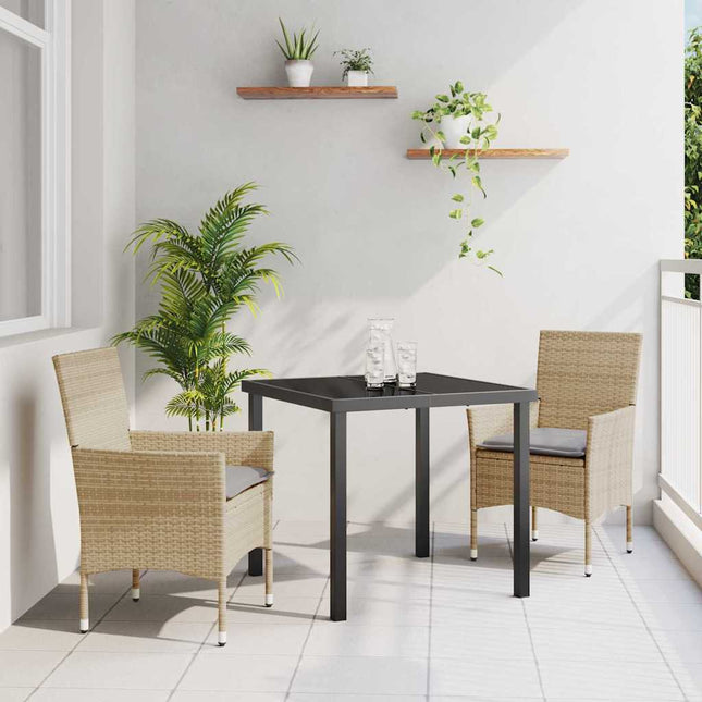 Have Spisebordssæt 3 stk. Beige polyrattan
