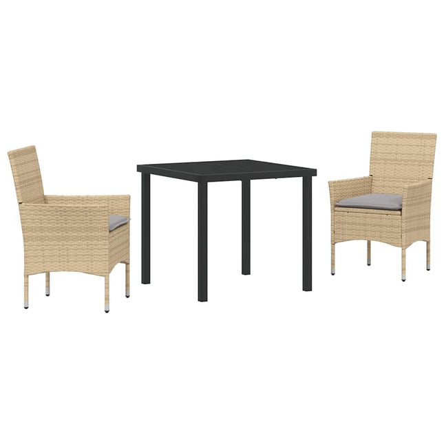 Have Spisebordssæt 3 stk. Beige polyrattan