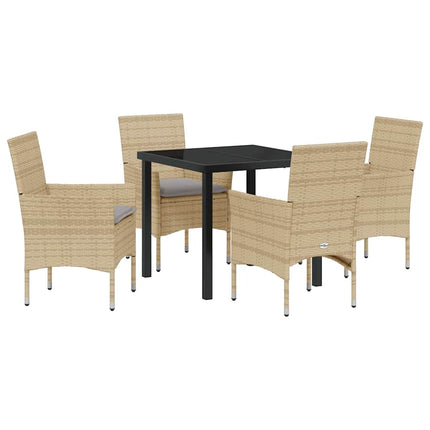 Have Spisebordssæt med pude 5 pcs Beige polyrattan