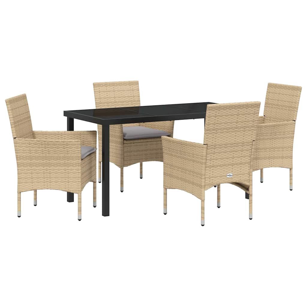 Have Spisebordssæt med pude 5 pcs Beige polyrattan
