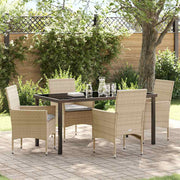 Have Spisebordssæt med pude 5 pcs Beige polyrattan