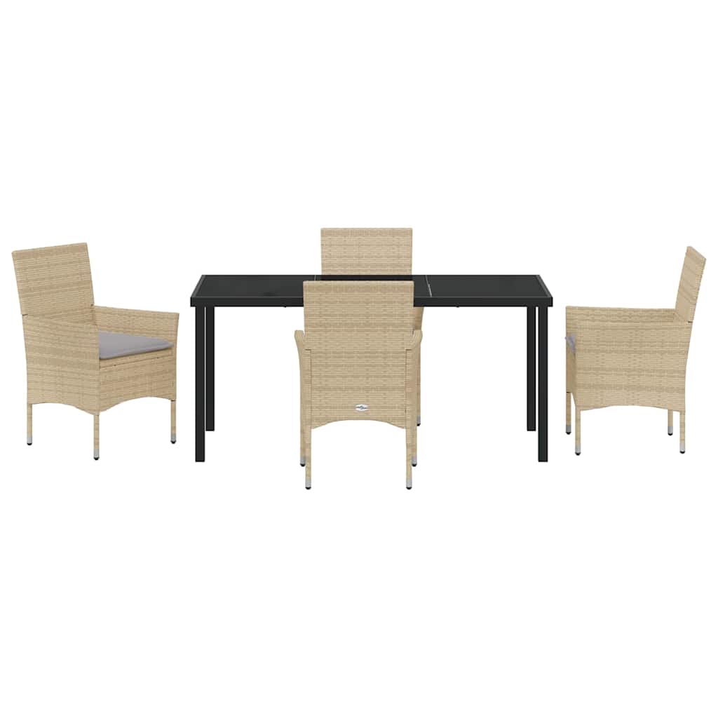 Have Spisebordssæt med pude 5 pcs Beige polyrattan
