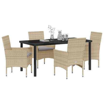 Have Spisebordssæt med pude 5 pcs Beige polyrattan