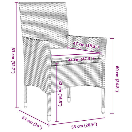 Have Spisebordssæt med pude 7 pcs Beige polyrattan