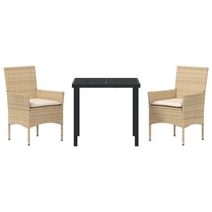 Have Spisebordssæt med pude 3 pcs Beige polyrattan