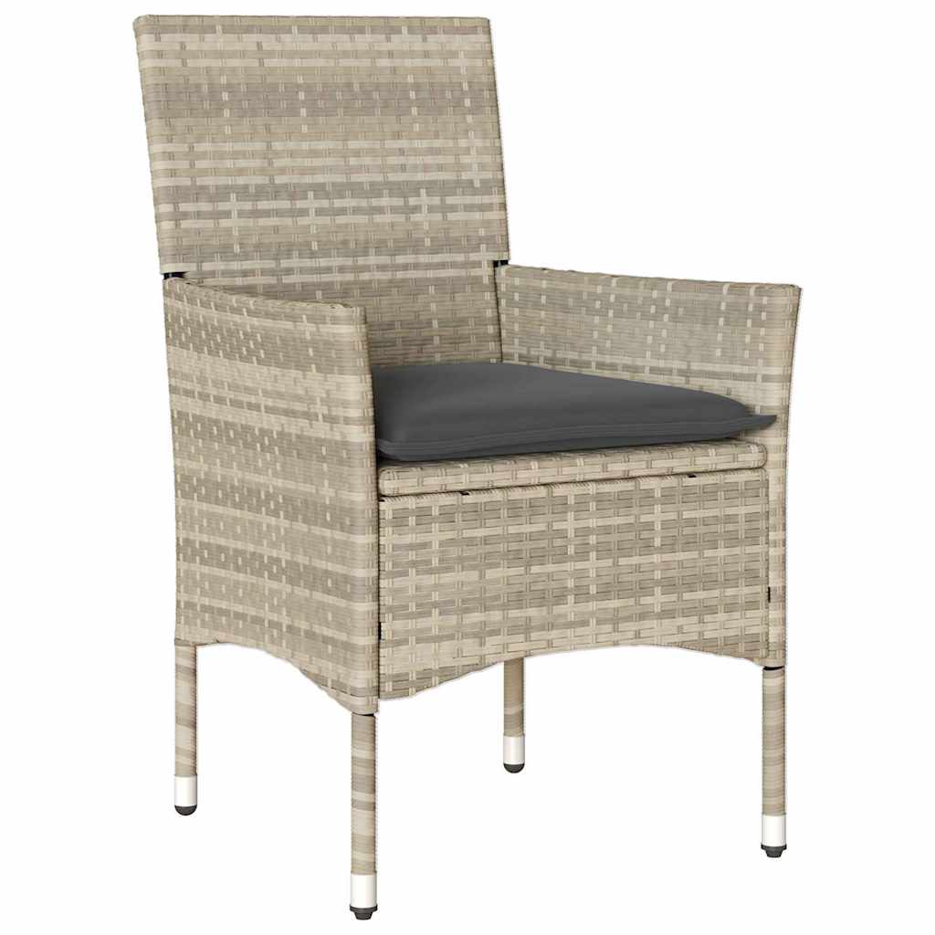 Have Spisebordssæt med pude 5 pcs Lysegrå polyrattan