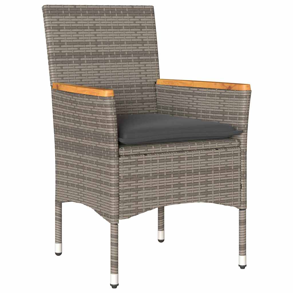 Have Spisebordssæt med pude 5 pcs Grå polyrattan