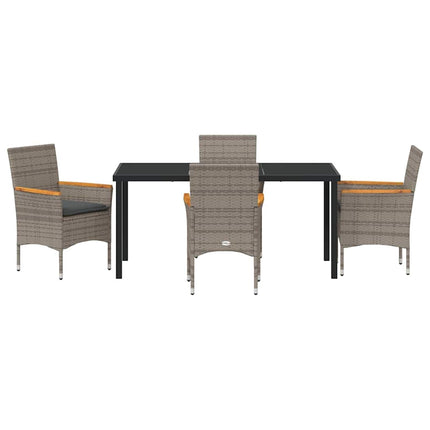 Have Spisebordssæt med pude 5 pcs Grå polyrattan
