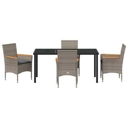 Have Spisebordssæt med pude 5 pcs Grå polyrattan