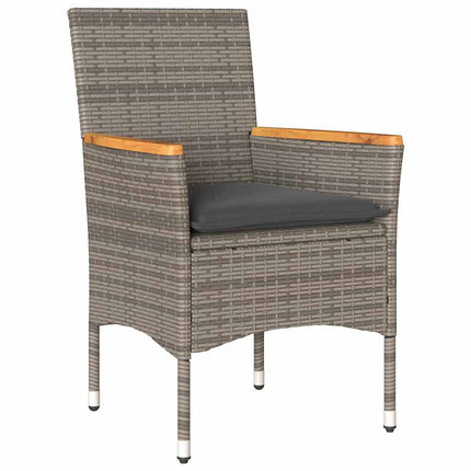 Have Spisebordssæt med pude 9 pcs Grå polyrattan