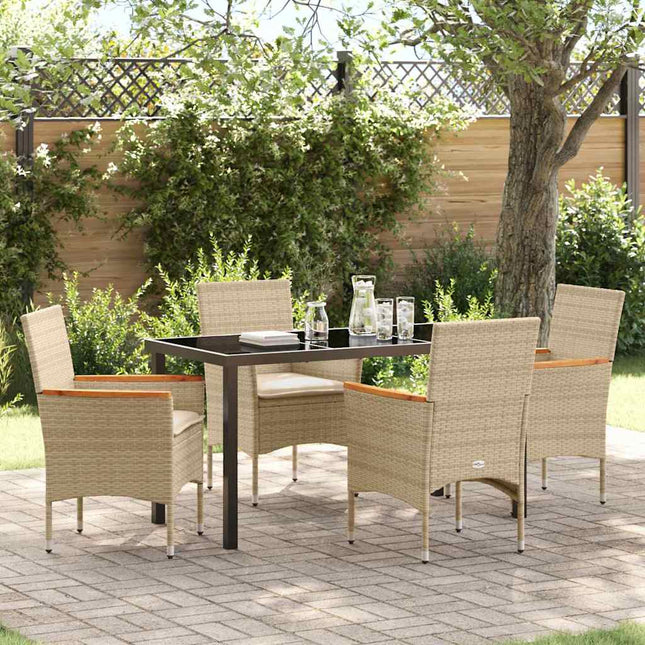 Have Spisebordssæt 5 stk. Beige polyrattan