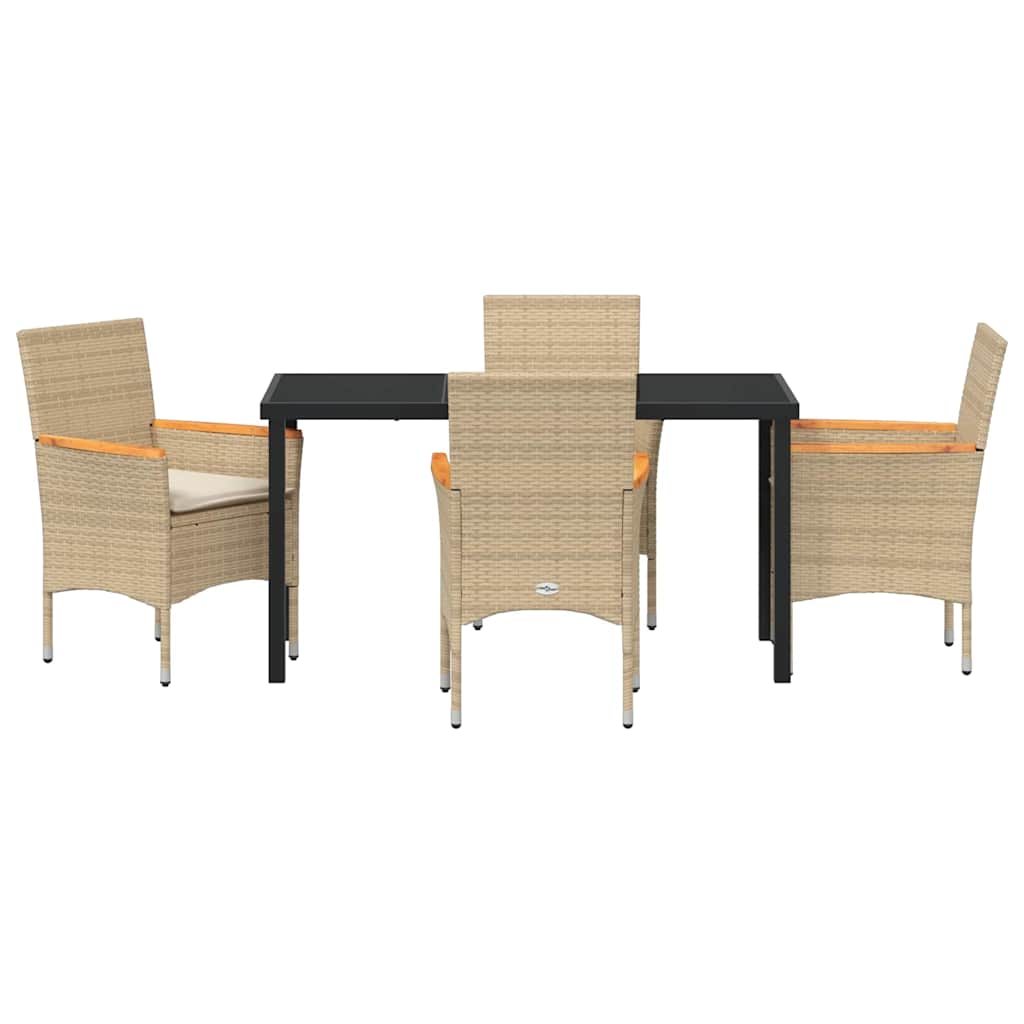 Have Spisebordssæt med pude 5 pcs Beige polyrattan