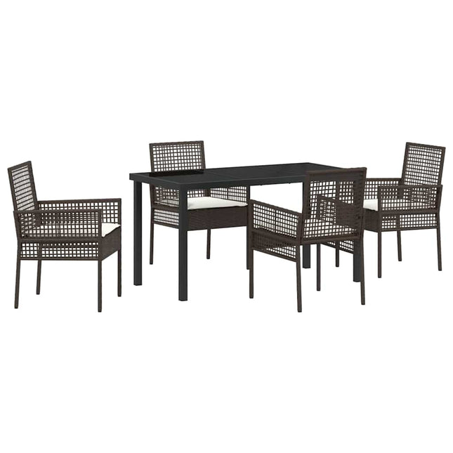 Have Spisebordssæt 5 stk. Brun polyrattan