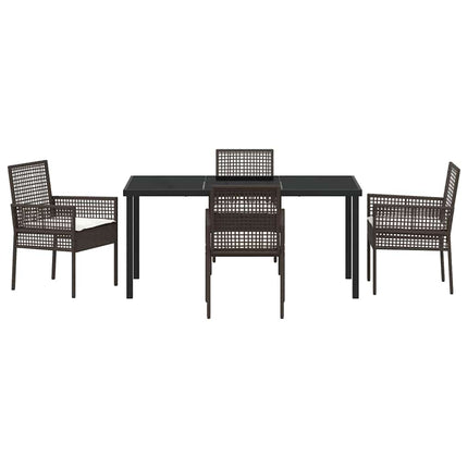 Have Spisebordssæt med pude 5 pcs Brun polyrattan