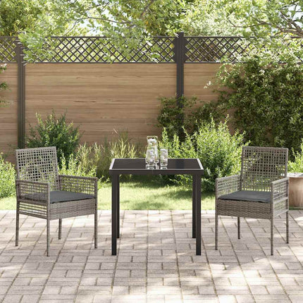 Have Spisebordssæt med pude 3 pcs Grå polyrattan