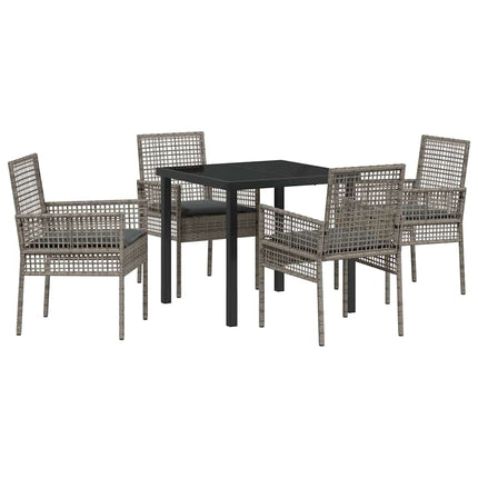 Have Spisebordssæt med pude 5 pcs Grå polyrattan