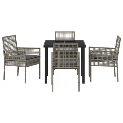 Have Spisebordssæt med pude 5 pcs Grå polyrattan