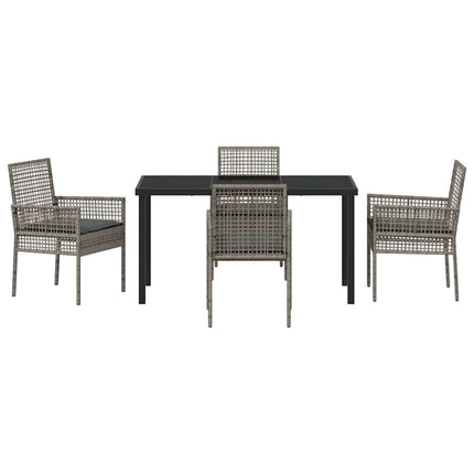 Have Spisebordssæt med pude 5 pcs Grå polyrattan