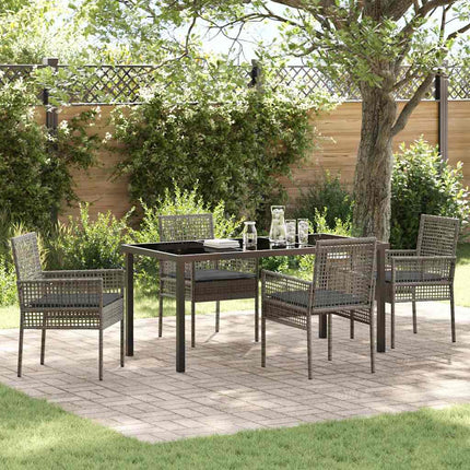 Have Spisebordssæt med pude 5 pcs Grå polyrattan