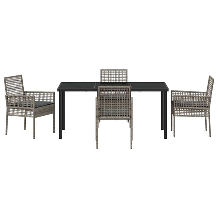 Have Spisebordssæt med pude 5 pcs Grå polyrattan