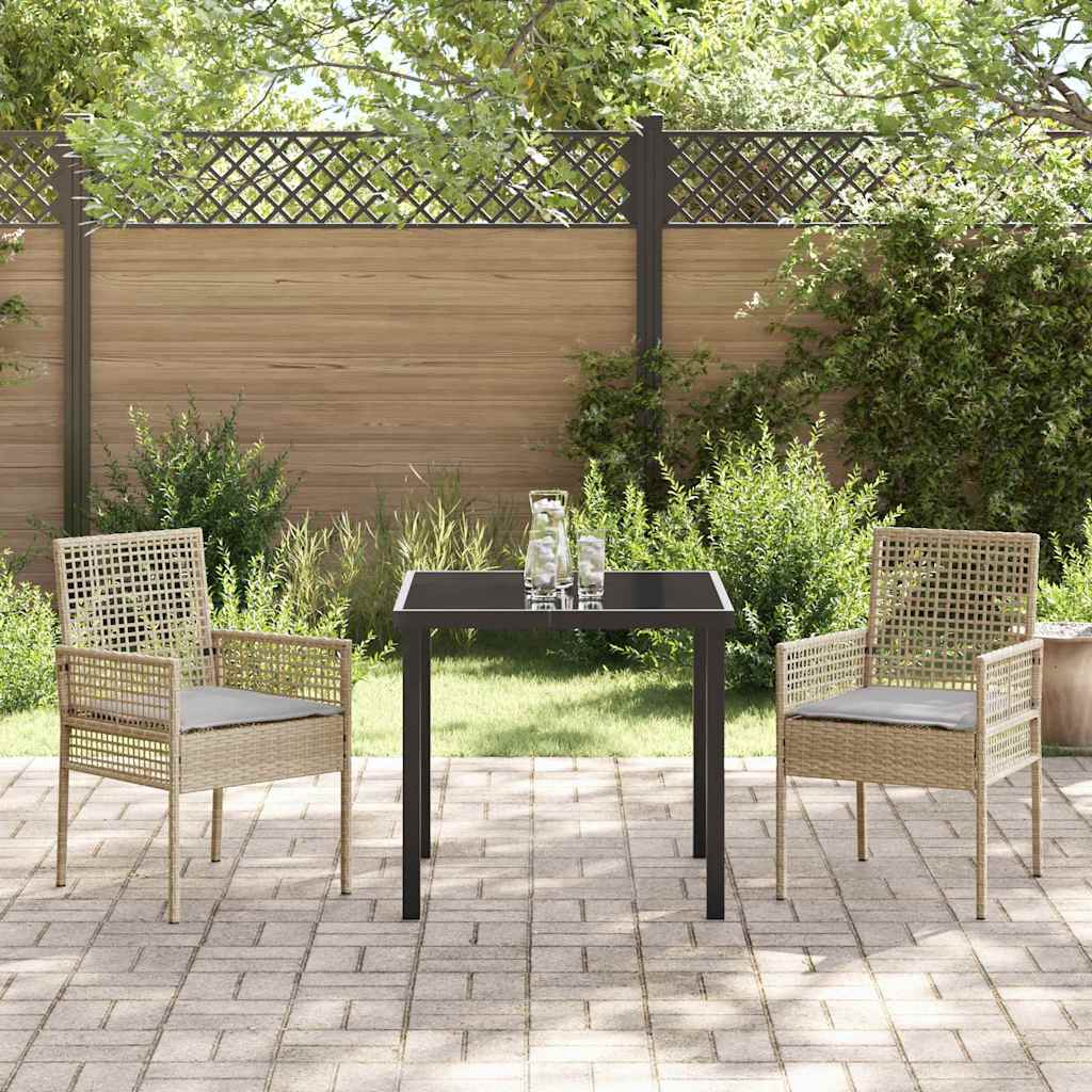Have Spisebordssæt med pude 3 pcs Beige polyrattan