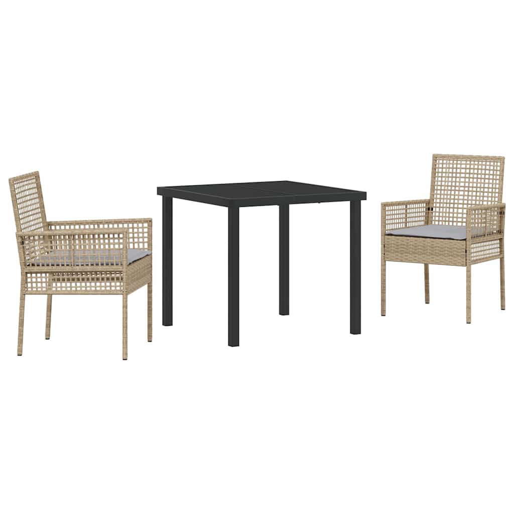 Have Spisebordssæt med pude 3 pcs Beige polyrattan