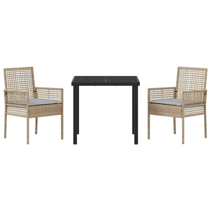 Have Spisebordssæt med pude 3 pcs Beige polyrattan