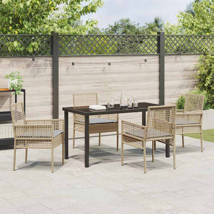 Have Spisebordssæt med pude 5 pcs Beige polyrattan
