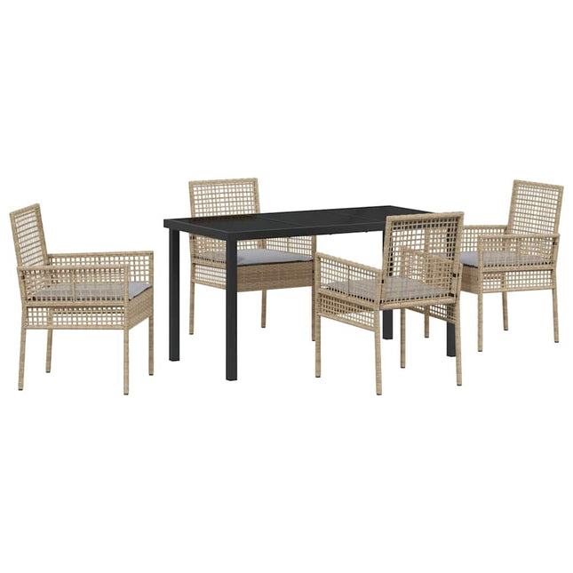 Have Spisebordssæt 5 stk. Beige polyrattan