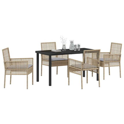 Have Spisebordssæt med pude 5 pcs Beige polyrattan