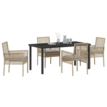 Have Spisebordssæt med pude 5 pcs Beige polyrattan