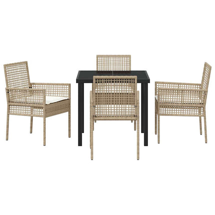 Have Spisebordssæt med pude 5 pcs Beige polyrattan