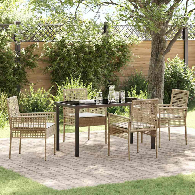 Have Spisebordssæt 5 stk. Beige polyrattan
