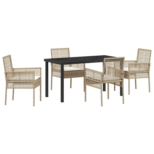 Have Spisebordssæt 5 stk. Beige polyrattan