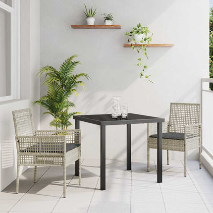 Have Spisebordssæt med pude 3 pcs Lysegrå polyrattan